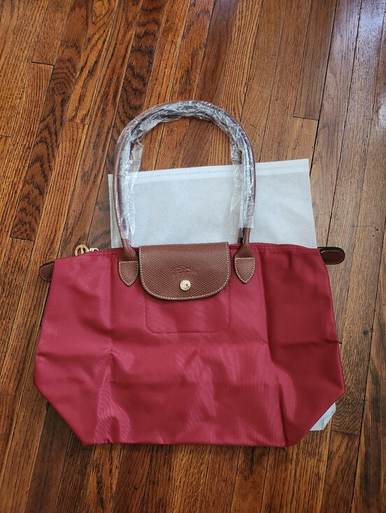 Handbags - Longchamp Red MEDIUM tote Bag NWT